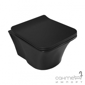 Унитаз подвесной безободковый CeraStyle Ibiza черный 018900 с крышкой Slim Soft-Close 9SC1211S02