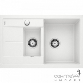 Гранитная кухонная мойка на полторы чаши с сушкой Blanco Metra 6S Compact Silgranit 513473 антрацит