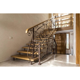 Перила кованные золотистые Legran витиеватые