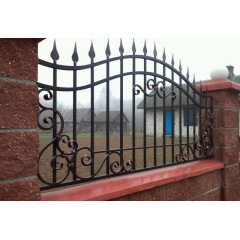 Забор металлический открытый с кованым узором симметрический Legran Кропивницкий