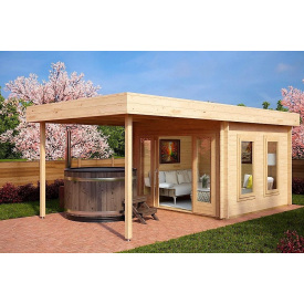 Беседка деревянная из профилированного бруса с закрытой комнатой 3х3 Одесская область