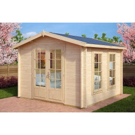 Беседка деревянная из профилированного бруса с закрытой комнатой 3.2х3.2 Боярка