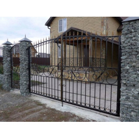 Паркан відкритий прозорий металевий з кованими елементами Legran