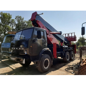 Аренда автовышки 34м 4*4 вездеход на базе Камаз