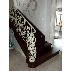 Перила ковані білі з трояндами Legran