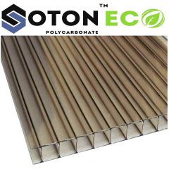 Стільниковий полікарбонат ТМ SOTON ECO 10х2100х6000 мм бронзовий Рівне