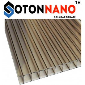 Стільниковий полікарбонат ТМ SOTON NANO 4х2100х6000 мм бронзовий