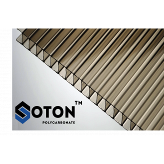 Стільниковий полікарбонат ТМ SOTON 4х2100х6000 мм бронзовий