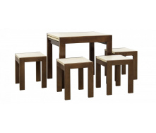 Столовый комплект Твист (стол+4 табурета) орех/ваниль Мебель-Сервис
