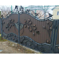Ворота кованые с профнастилом Б0044пф Legran Белая Церковь