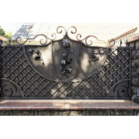 Кованая ограда Пз0014 с сеткой Legran