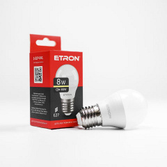 Лампа светодиодная ETRON Light Power 1-ELP-041 G45 8W 3000K 220V E27 Київ
