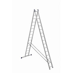 Лестница алюминиевая двухсекционная универсальная (усиленная) 2 х 16 ступеней Луцьк