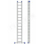Алюминиевая трехсекционная лестница усиленная 3 х 14 ступеней (полупрофессиональная) Львів