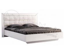 Кровать Белла 160 с подъемным механизмом мягкая спинка белый глянец Миро-Марк