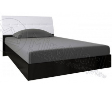 кровать Виола 160 мягкая спинка с подъемным механизмом белый глянец + черный мат Миро-Марк