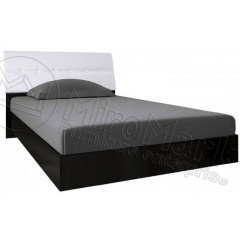 ліжко Віола 160 м`яка спинка з підйомним механізмом білий глянець + чорний мат Миро-Марк Київ