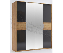 Шкаф Рамона 4Д с зеркалом лава + дуб крафт Миро-Марк