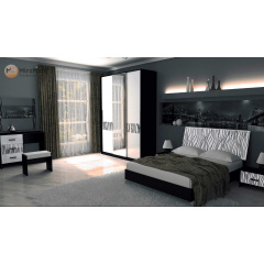 Спальня Терра 3Д белый глянец + черный мат Миро-Марк Киев