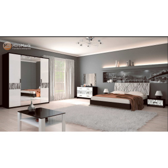 Спальня Терра 4Д білий глянець + чорний мат Миро-Марк
