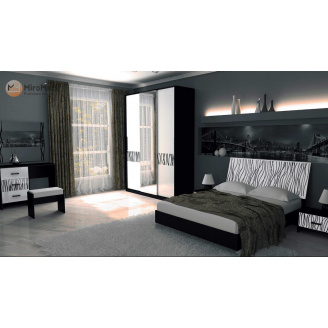 Спальня Терра 3Д белый глянец + черный мат Миро-Марк