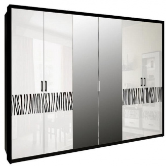 Шкаф Терра 6Д белый глянец + черный мат Миро-Марк