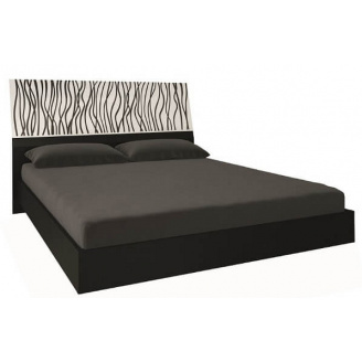 ліжко Терра 160 з підйомним механізмом білий глянець + чорний мат з каркасом Миро-Марк