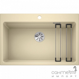 Гранитная кухонная мойка Blanco Etagon 8 Silgranit с подставкой из нержавеющей стали 525191 белый