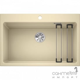 Гранитная кухонная мойка Blanco Etagon 8 Silgranit с подставкой из нержавеющей стали 525190 жемчужный