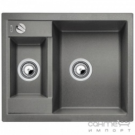 Гранитная кухонная мойка на полторы чаши Blanco Metra 6 Silgranit 525922 черная