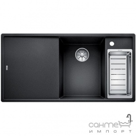 Кухонная мойка на полторы чаши с сушкой+доска стекло Blanco Axia III 6 S-F Silgranit PuraDur правая 523492 белая