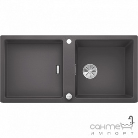 Гранитная кухонная мойка с сушкой Blanco Adon XL 6S Silgranit 525347 антрацит