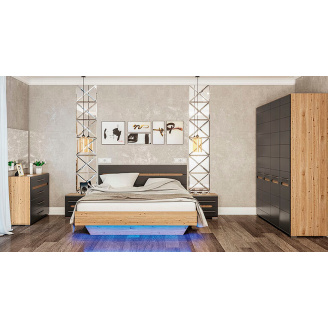 Спальня Б`янко 4Д дуб Артізан + графіт Світ меблів