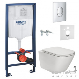 Підвісний унітаз Roca Gap slim softclose + інсталяція Grohe Rapid SL 38721001 + прокладка Grohe 37131000
