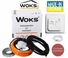 Тепла підлога Woks 2,8м²-3,5м²/500Вт (28м) тонкий двожильний нагрівальний кабель під плитку з механічним терморегулятором RTC70