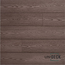 Терасна дошка двостороння ДПК Унідек UNIDECK COFFEE WOOD дерево-полімерна композитна дошка декінг для вулиці, балкона, басейну коричнева