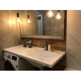 Умивальник R&D зі стільницею над пральною машиною зі штучного каменю 35х500х1350 мм білий