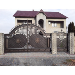 Ворота кованые комбинированые симметричные патинированные Legran Полтава