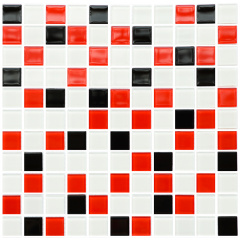 Мозаика стеклянная Kotto Keramika GM 4007 C3 Black/Red M/White 300х300 мм Вінниця