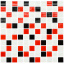Мозаика стеклянная Kotto Keramika GM 4007 C3 Black/Red M/White 300х300 мм Вінниця