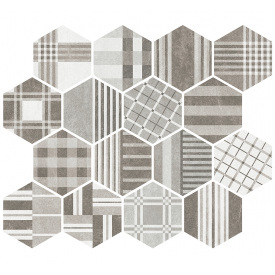 Плитка керамогранит Equipe Hexatile Cement Geo Grey 22101 17,5х20 см