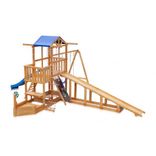 Детская площадка SportBaby Babyland-13 Капитан деревянная корабль с зимней горкой качелями