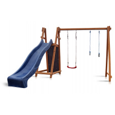 Деревнный дитячий комплекс Sportbaby Babyland-8 для вуличної майданчики гірка з гойдалкою кільцями скелелазка