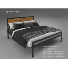 Двуспальная кровать Tenero Герар 160х200 см с изголовьем металлическая на ножках в стиле Лофт
