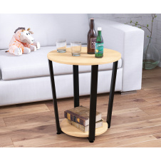 Журнальный столик круглый Loft-design D-500 дсп дуб-борас бежевый