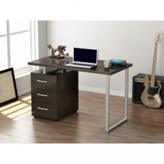 Письменный стол Loft-design L-27 хром 1200х600х750 мм с тумбочкой лдсп орех-модена Прилуки