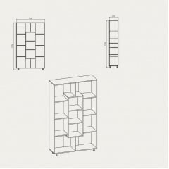 Книжный шкаф Компанит КШ-4 1796x1100x350 мм дуб сонома Новояворовск