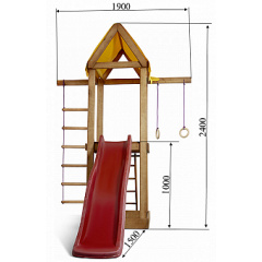 Детский игровой комплекс Sportbaby Babyland-17 уличная площадка домик с горкой и кольцами Славута