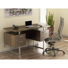 Письменный стол Loft-design L-81 двухтумбовый в цвете венге Изюм