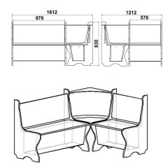 Кухонний куточок Компаніт Канада 1612х1212 мм дуб сонома Біла Церква